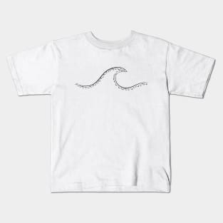 Minimal Wave with Tribal Pattern Black Kids T-Shirt